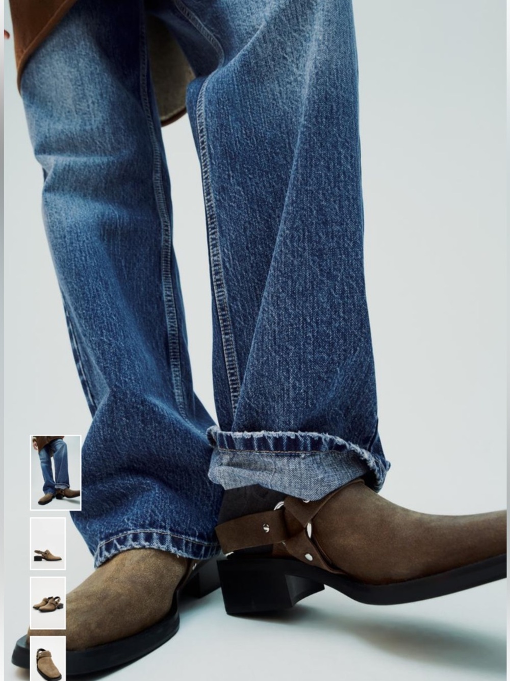 Zara real leather western mules size 41/10